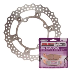 BRAKE DISC & PAD FRONT KIT - KAW KX450F 06-14 - WAVE