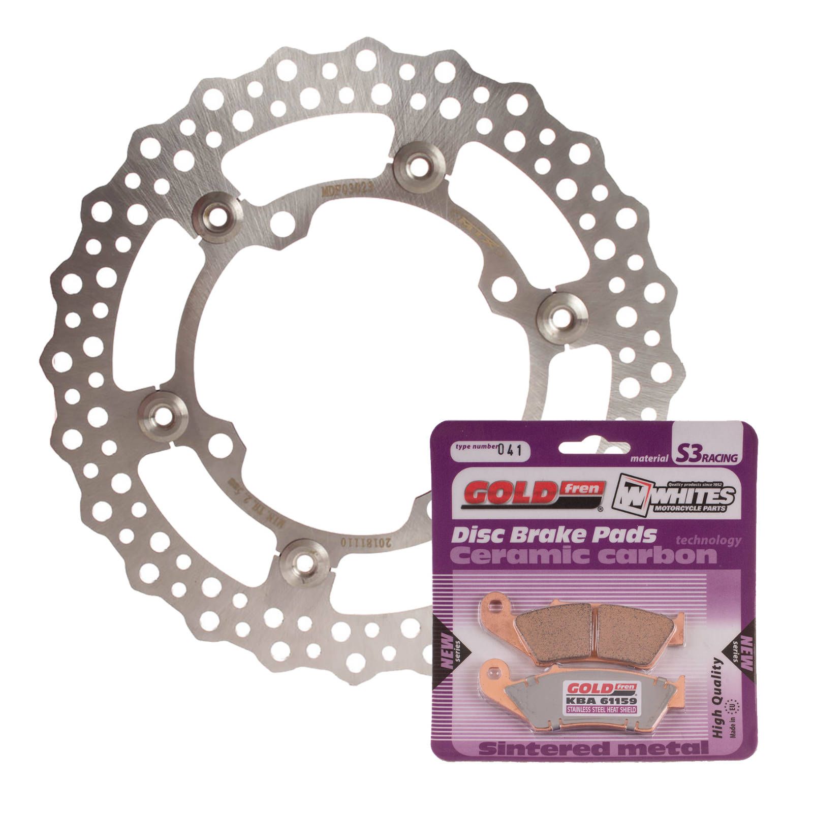 BRAKE DISC & PAD FRONT KIT - KAW KX450F 06-14 - WAVE