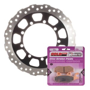 BRAKE DISC & PAD FRONT KIT - KAW KLR650 08-20 - WAVE