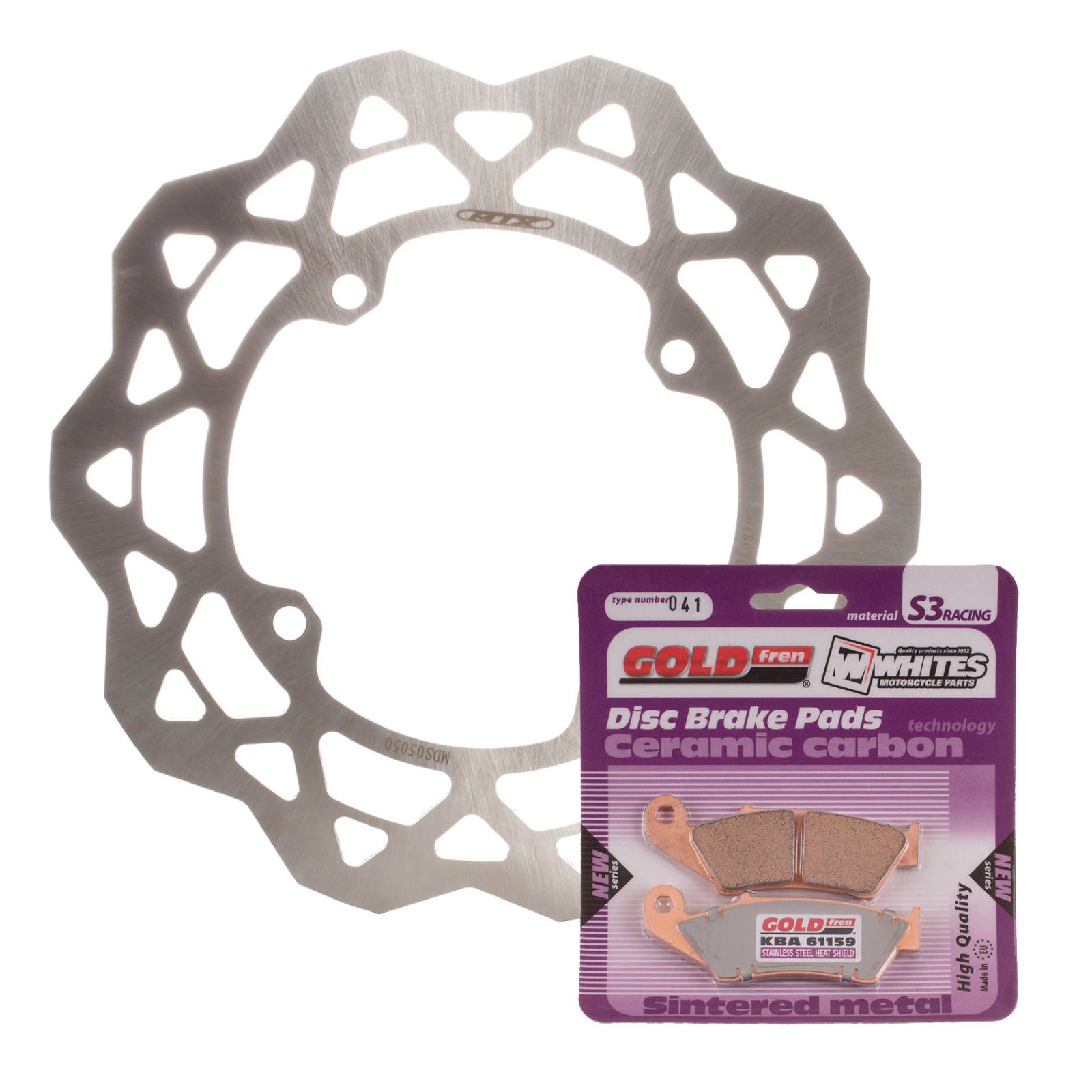 BRAKE DISC & PAD FRONT KIT - SUZ RMZ450 05-17 - WAVE
