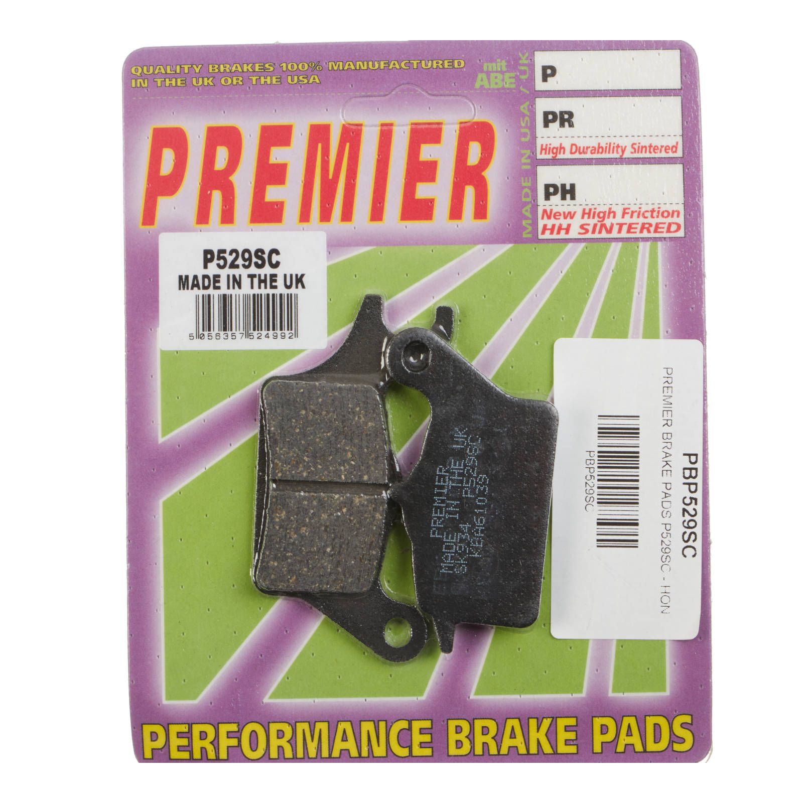 PREMIER BRAKE PADS P529SC - HON