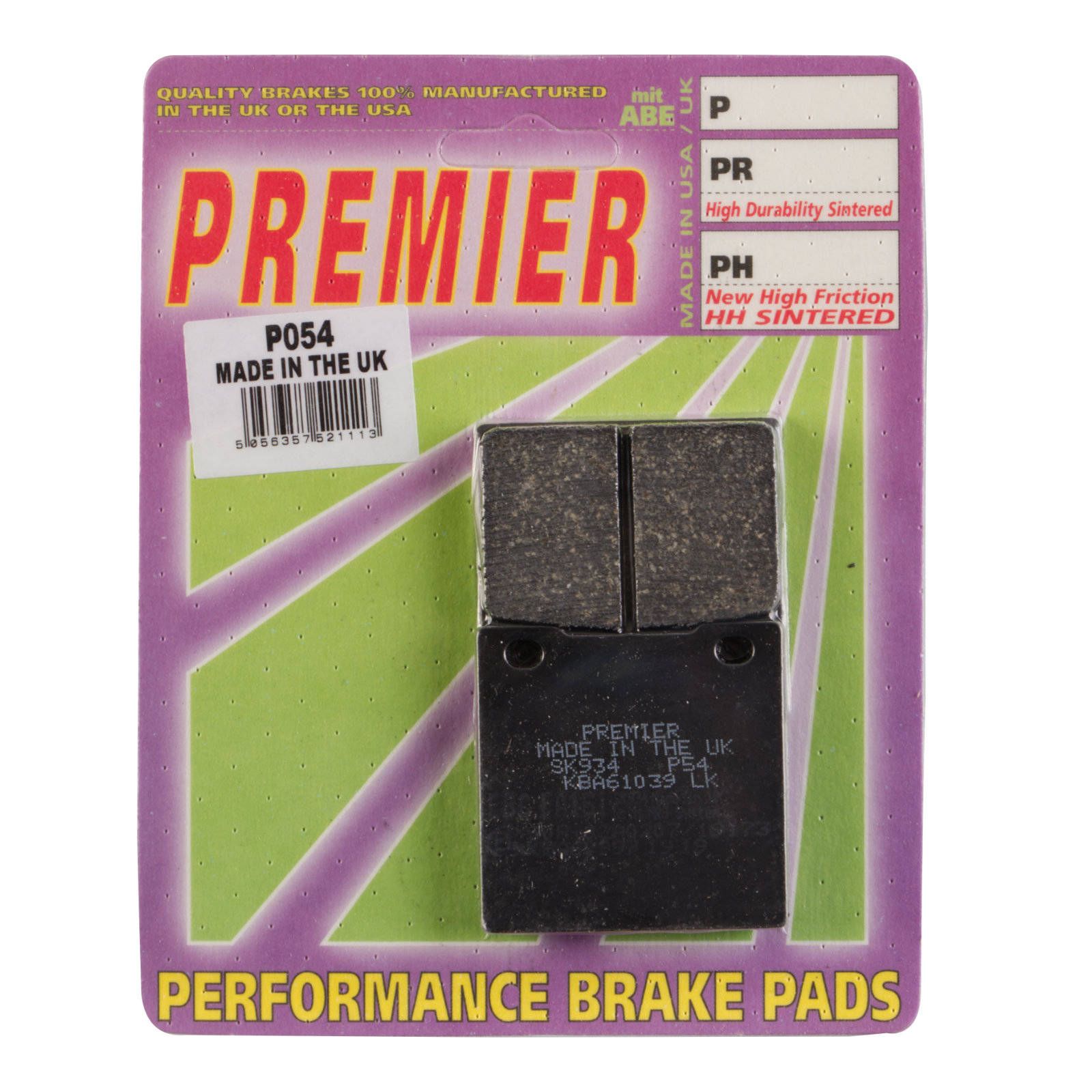 PREMIER BRAKE PADS P054 - KAW