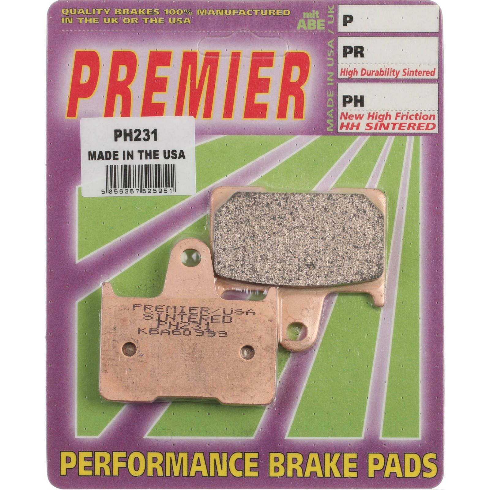 PREMIER BRAKE PADS HI-PERF SINT PH231 - HON | SUZ | HD