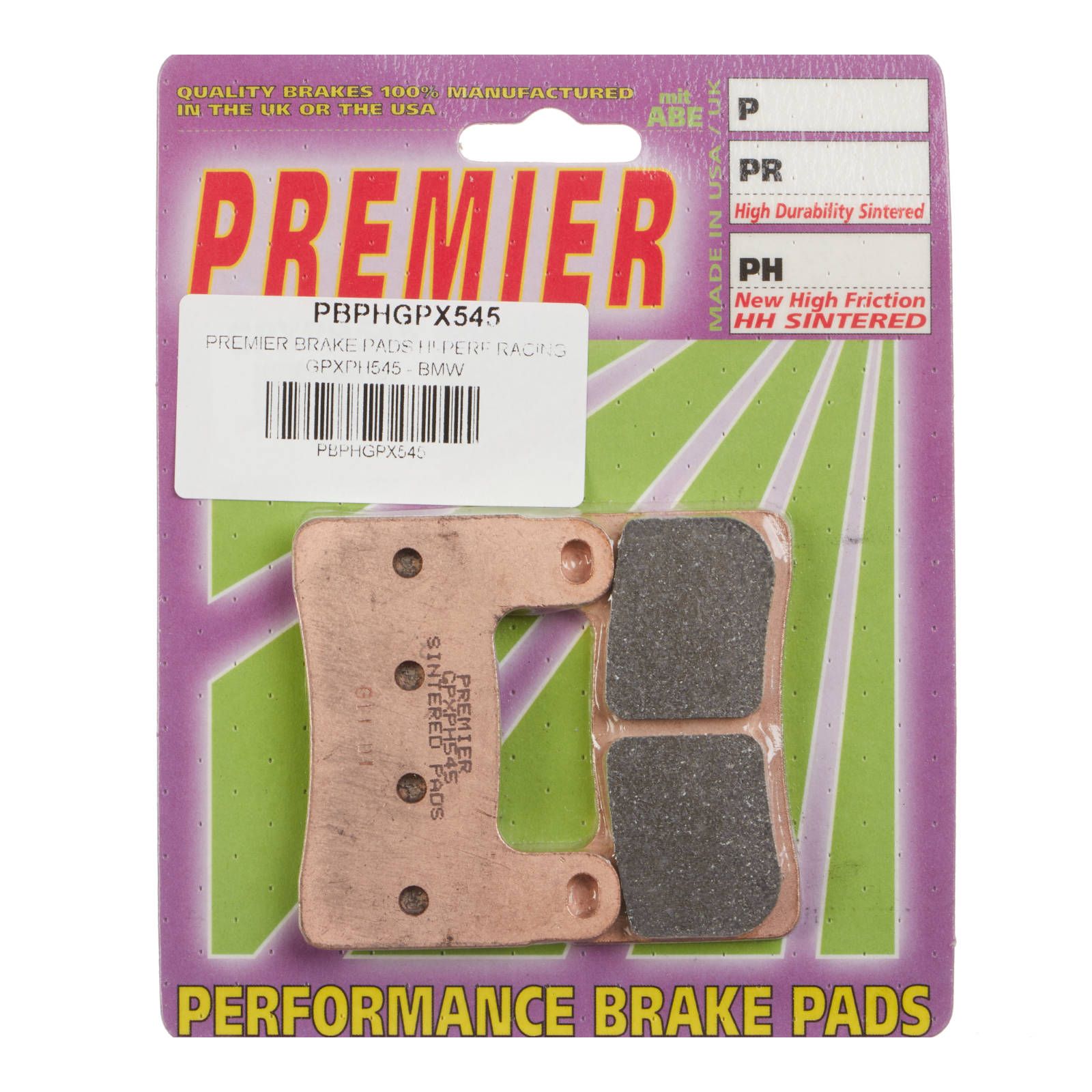 PREMIER BRAKE PADS HI-PERF RACING GPXPH545 - BMW