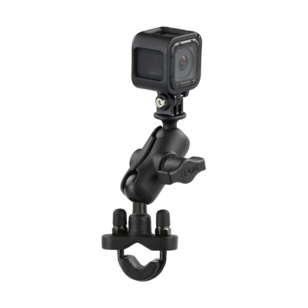 RAM H/BAR U-BOLT DOUBLE BALL MOUNT W/ ACTION CAMERA ADAPTER