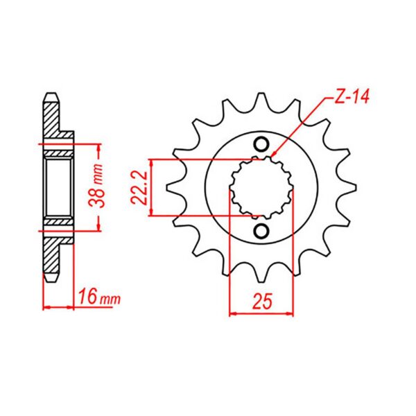 SPKT FRONT OE STEEL 740 15T #525