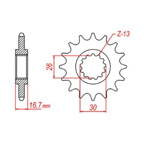 SPKT FRONT OE STEEL 1370 15T #525