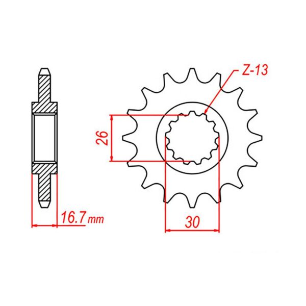SPKT FRONT OE STEEL 1370 15T #525