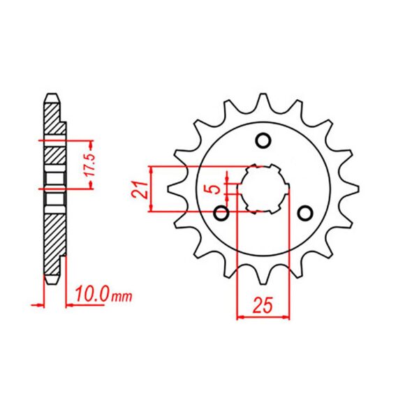 SPKT FRONT OE STEEL 1448 14T #525