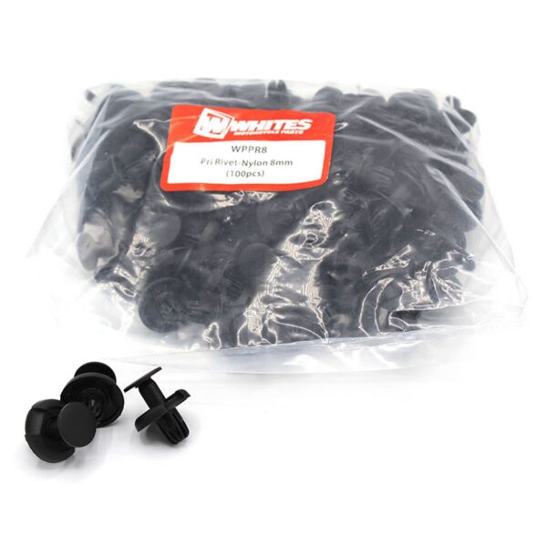 WHITES PRY RIVET - NYLON 8MM -PKT / 100PCS