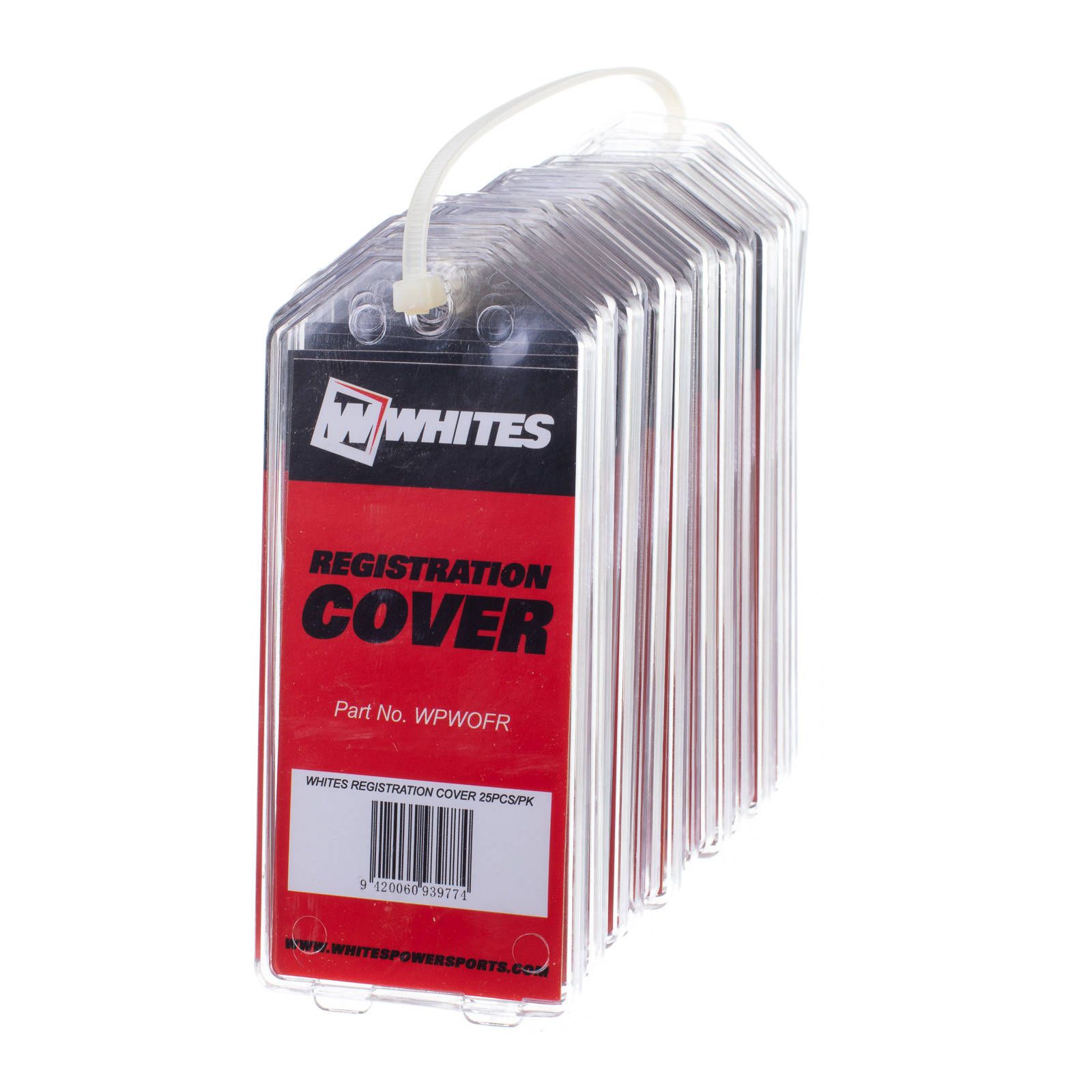 Whites Registration Cover 25Pcs/Pk Tracktion Motorcycles