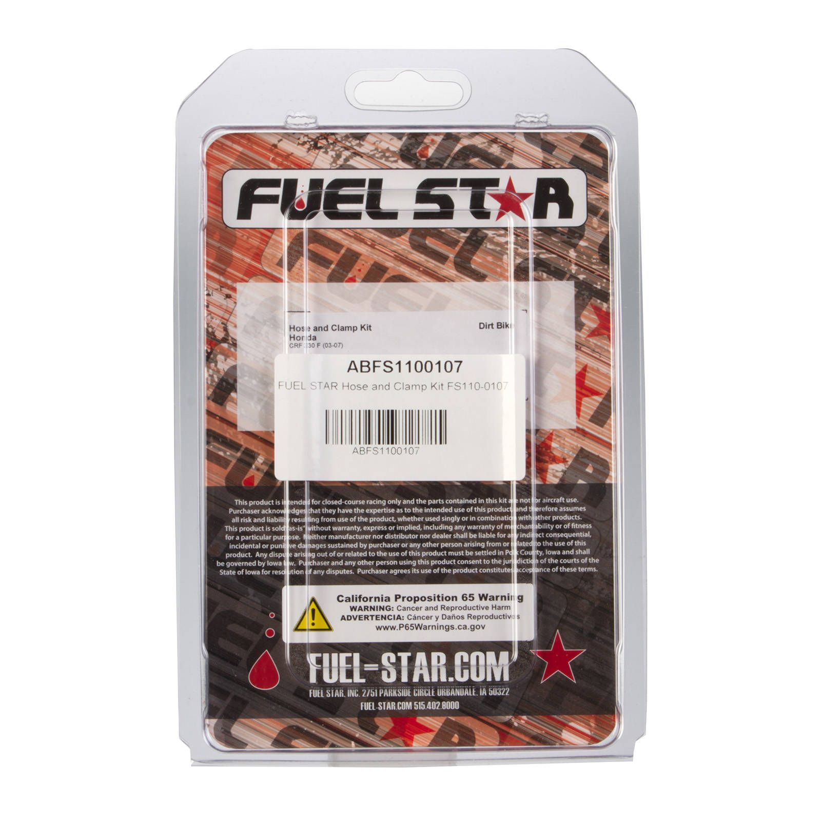 FUEL STAR HOSE AND CLAMP KIT FS110-0107