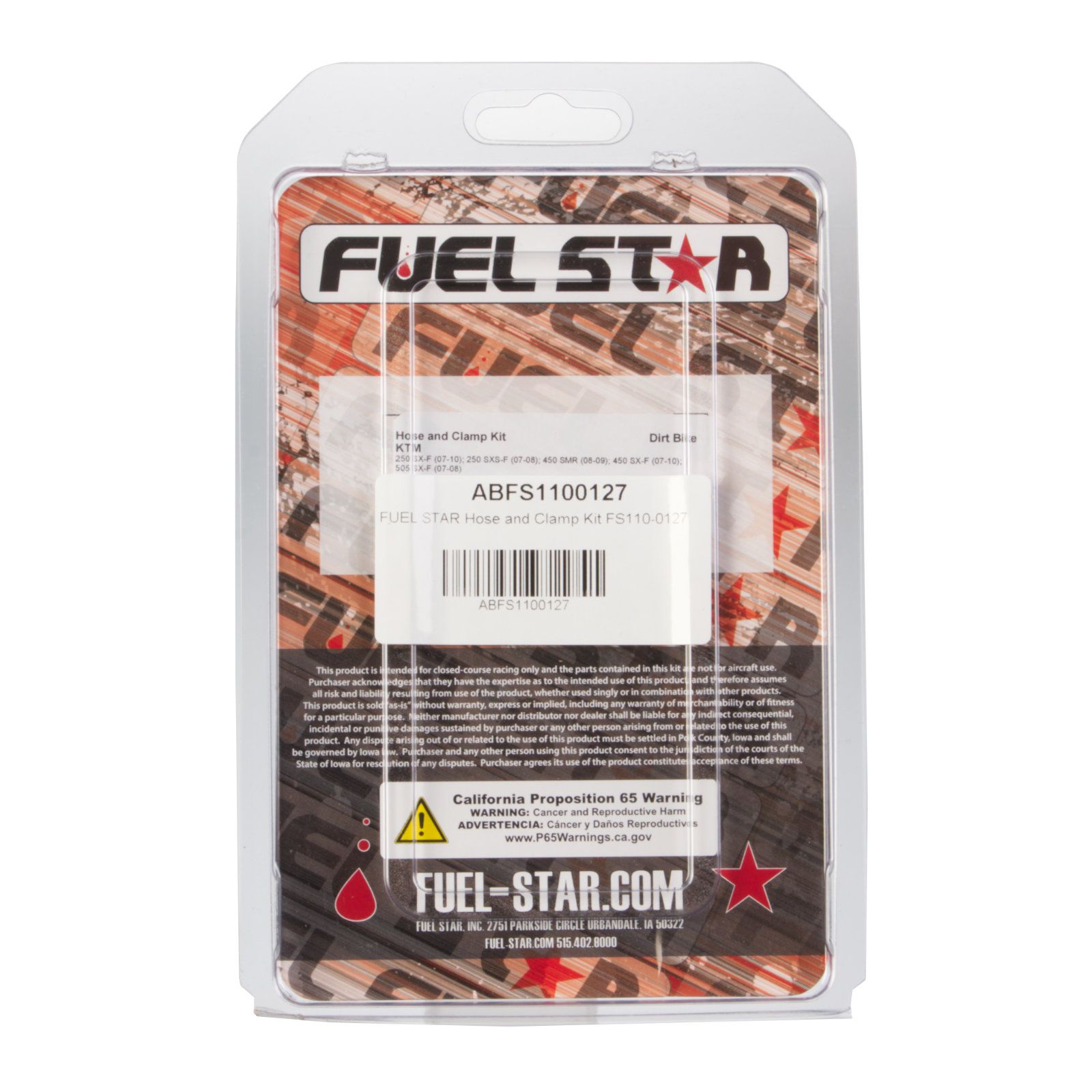 FUEL STAR HOSE AND CLAMP KIT FS110-0127