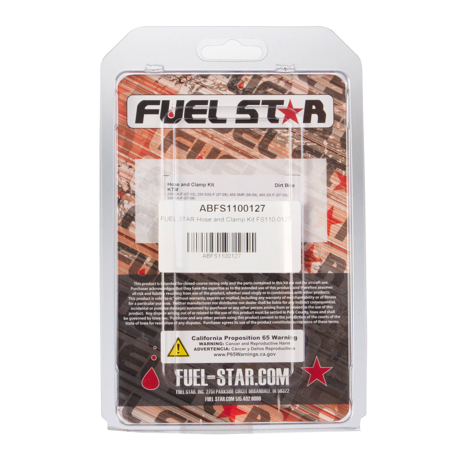 FUEL STAR HOSE AND CLAMP KIT FS110-0127