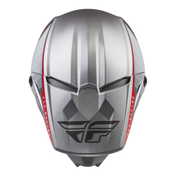 FLY '23 KINETIC DRIFT HELMET CHARCOAL/LIGHT GRY/RED LGE