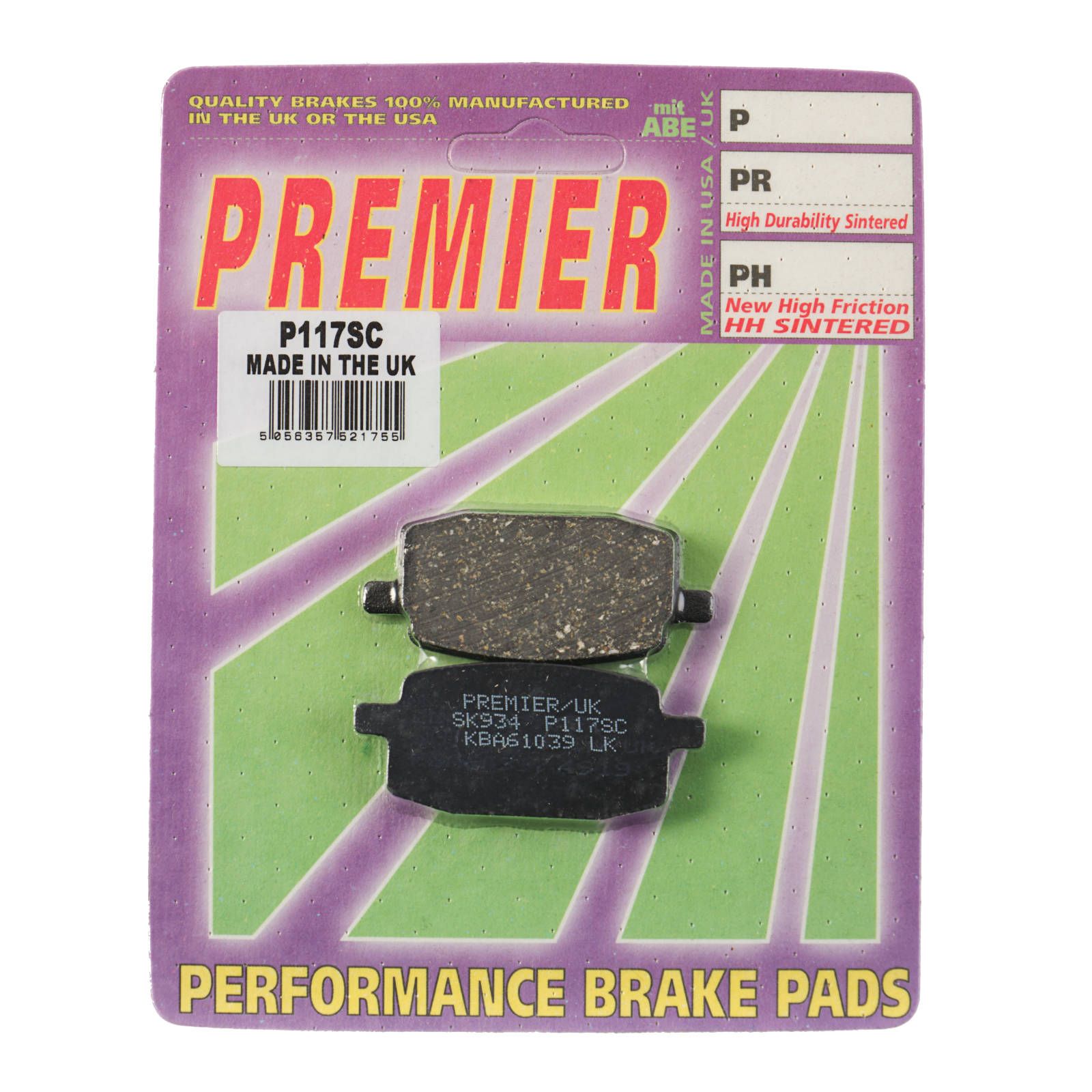 PREMIER BRAKE PADS P117 - SCOOTER