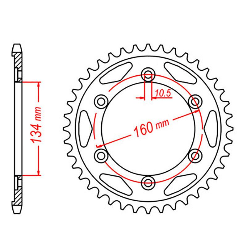SPKT REAR RK ALLOY 1308 46T #520