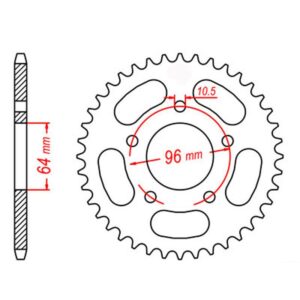 SPKT REAR RK STEEL 254 55T #520