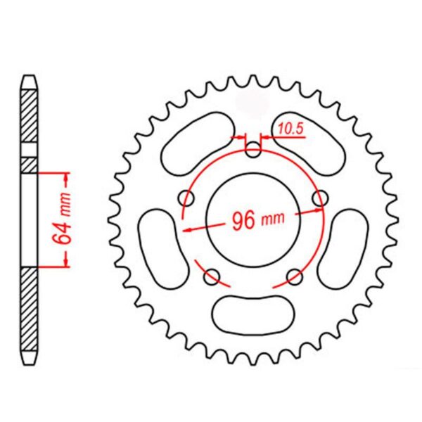 SPKT REAR RK STEEL 254 55T #520
