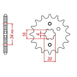 SPKT FRONT OE STEEL 1263 (520) 12T #520 CONV