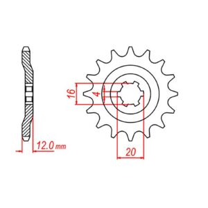 SPKT FRONT OE STEEL 1606 14T #428