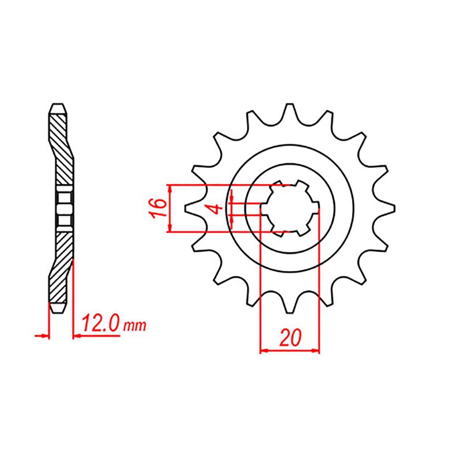 SPKT FRONT OE STEEL 1606 14T #428