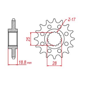 SPKT FRONT OE STEEL 705 17T #520