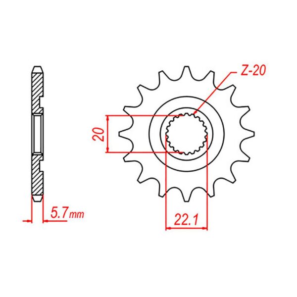 SPKT FRONT OE STEEL 1590 13T #520