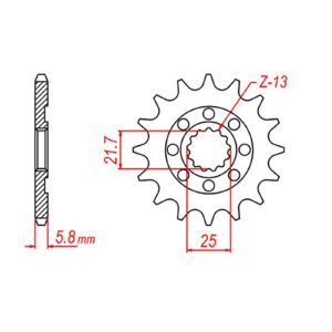 SPKT FRONT OE STEEL 1565 13T #520