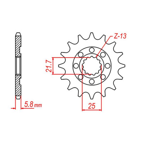 SPKT FRONT OE STEEL 1565 13T #520