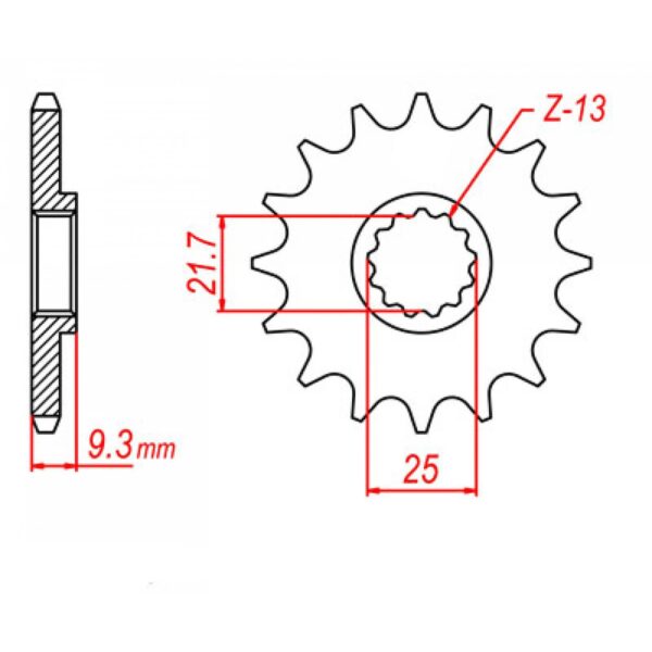 SPKT FRONT OE STEEL 18NC MTX 1539 #520