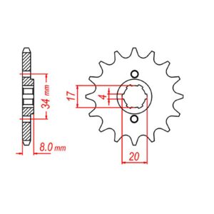 SPKT FRONT OE STEEL 287 14T #520