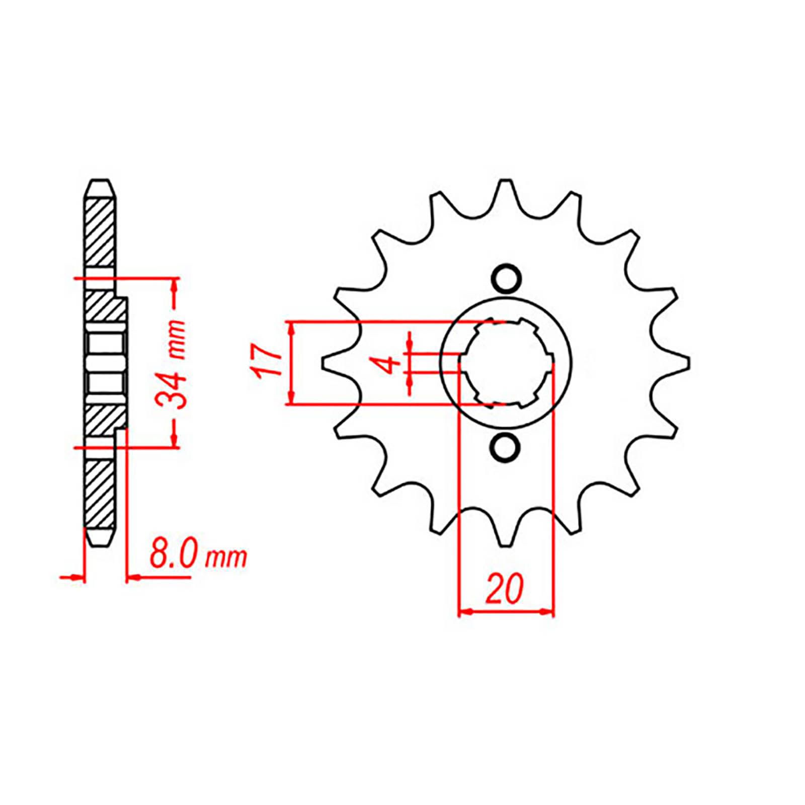 SPKT FRONT OE STEEL 287 14T #520