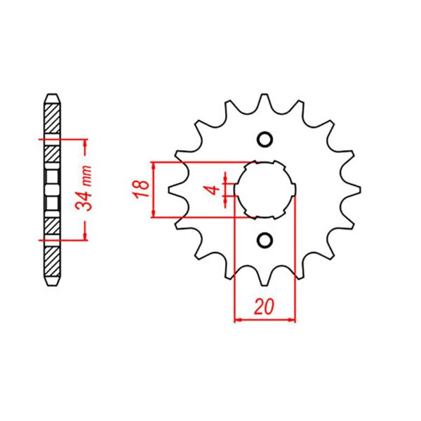 SPKT FRONT OE STEEL 328 14T #520