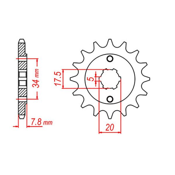SPKT FRONT OE STEEL 327 13T #520