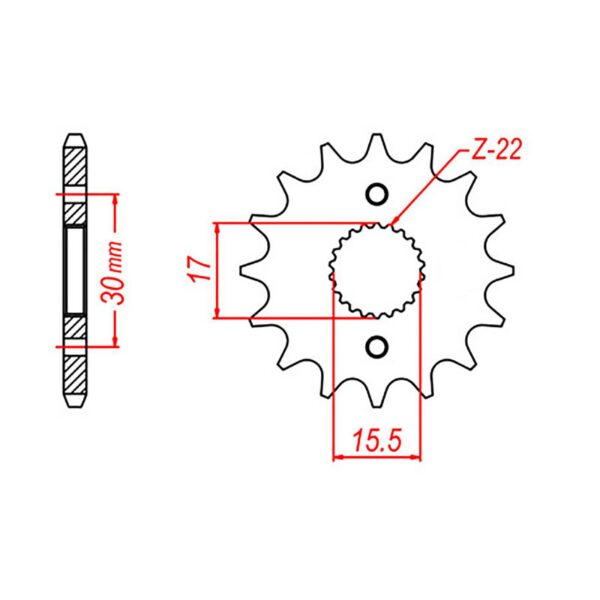 SPKT FRONT OE STEEL 1256 14T #420