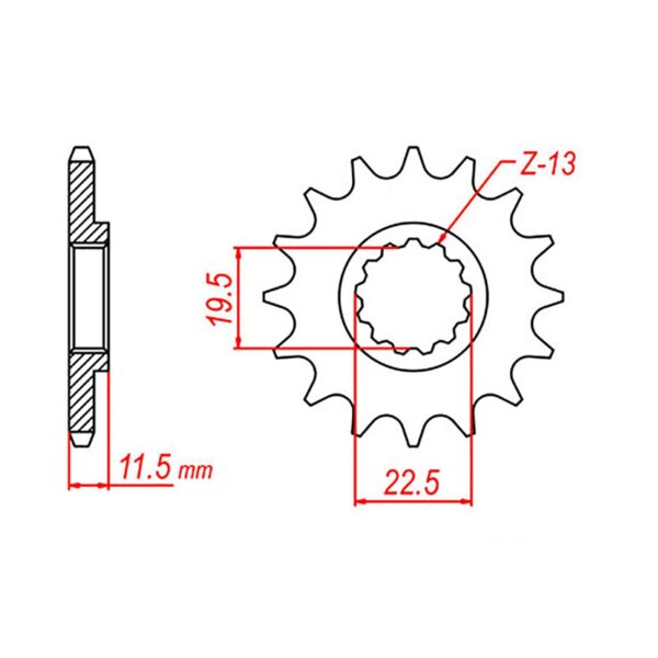 SPKT FRONT OE STEEL 409 12T #428