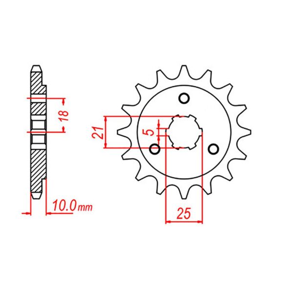 SPKT FRONT OE STEEL 438 15T #520