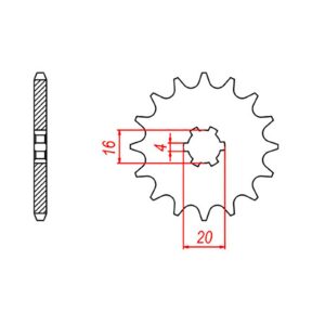 SPKT FRONT OE STEEL 416 14T #428