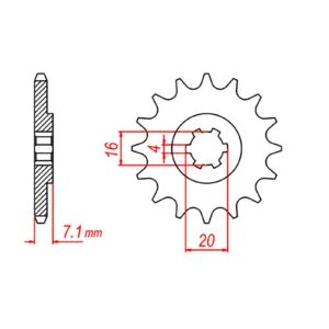 SPKT FRONT OE STEEL 422 14T #520