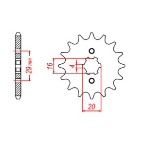 SPKT FRONT OE STEEL 425 14T #428