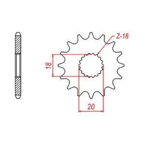 SPKT FRONT OE STEEL 426 14T #428
