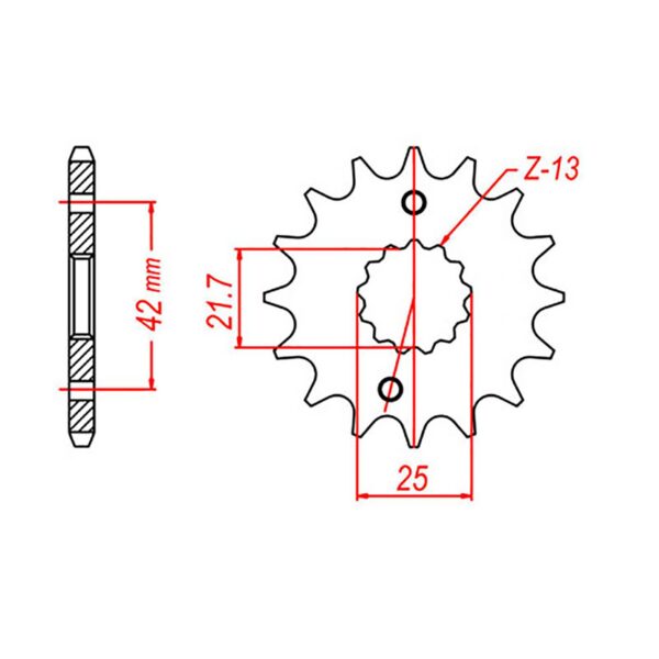 SPKT FRONT OE STEEL 436 13T #520