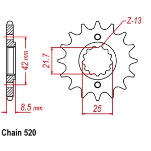 SPKT FRONT OE STEEL 516 15T #520