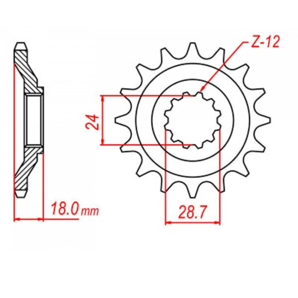 SPKT FRONT OE STEEL 516 16T #520