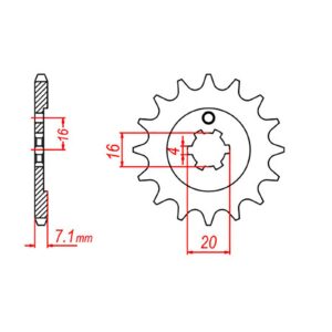 SPKT FRONT OE STEEL 555 15T #428