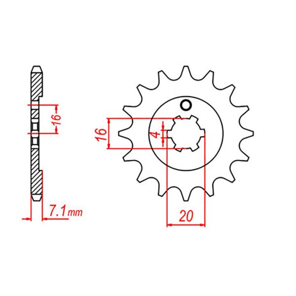 SPKT FRONT OE STEEL 555 15T #428