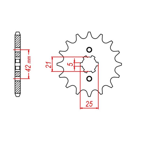 SPKT FRONT OE STEEL 569 14T #520