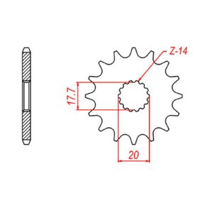 SPKT FRONT OE STEEL 558 14T #428