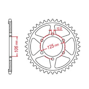SPKT REAR OE STEEL 2020 41T #520